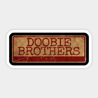 Aliska text red gold retro Doobie Brothers Sticker